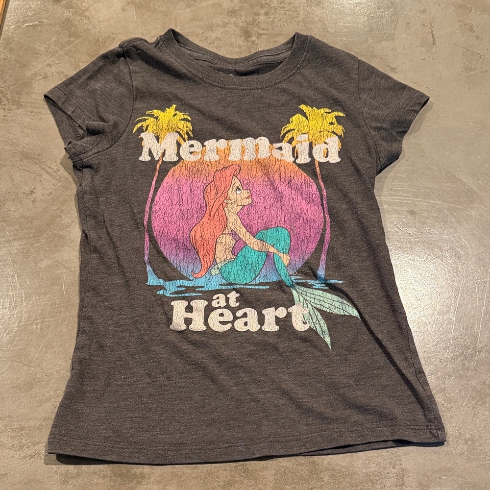 Disney Little Mermaid Ariel at Heart Kids T-Shirt - Gray